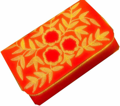 

Craftbazaar Party Orange Clutch