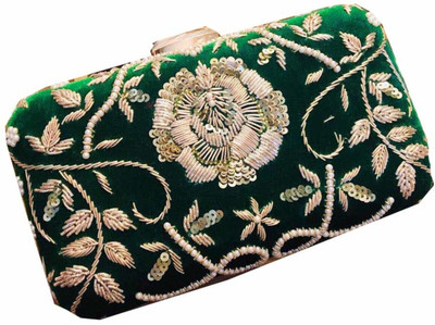 

Craftbazaar Party Green Clutch