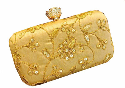 

Craftbazaar Party Gold Clutch