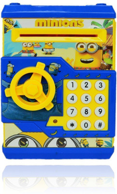 

HickoryDickoryBox Minions Shape Money Safe Kids Piggy Savings with Electronic Lock ATM Bank Yellow | New Minion Shape Latest Money Safe Kids Piggy Savings with Electronic Lock ATM Bank Yellow Coin Bank(Blue)