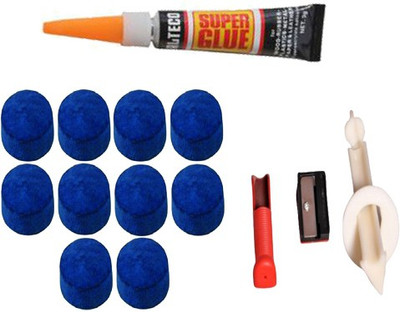 

JBB COMBO OF 10 PCS TIP 9MM & GLUE GEL & TIP MODIFIER JBBC86 Pool Cue Stick(Microfibre)