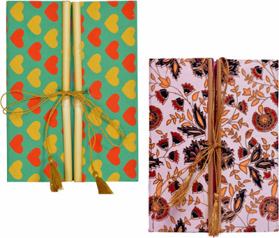 

DI-KRAFT A5 Diary(Set of 2 Handmade Paper Diary, Multicolor3, Pack of 2)