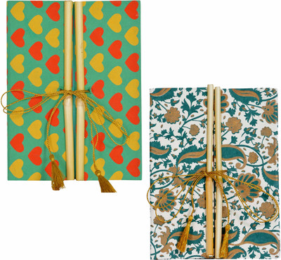 

DI-KRAFT A5 Diary(Set of 2 Handmade Paper Diary, Multicolor, Pack of 2)