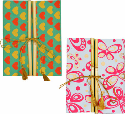 

DI-KRAFT A5 Diary(Set of 2 Handmade Paper Diary, Multicolor6, Pack of 2)
