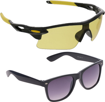 

Vast Combo Of All Day And Night Vision Biking , Driving And Sports Goggles(Yellow, Grey), Black grey;black yellow