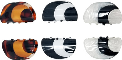 

Evolution Hair Clips, Claw Clips , Butterfly Clips, Small, Semicircle Vintage Shell Prints for Women / Girls, Pack of 6 Hair Claw(Multicolor)