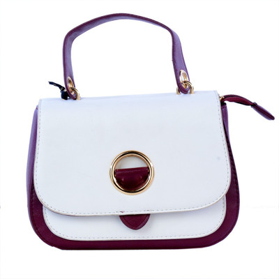 

MISS CUTE Hand-held Bag(White, Purple), Purple;white