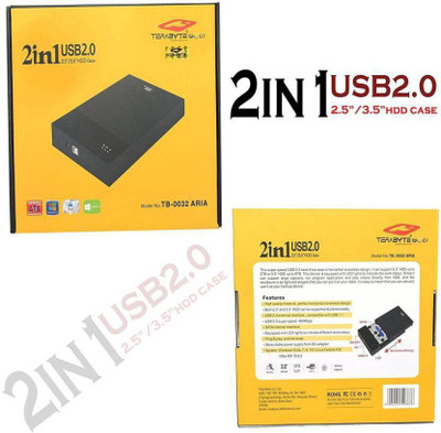 

GIPTIP TB 2 in 1 Desktop and Laptop 3.5 2.5 Inch Sata Hard Disk Casing Enclosure(For laptop, Desktop, Black)