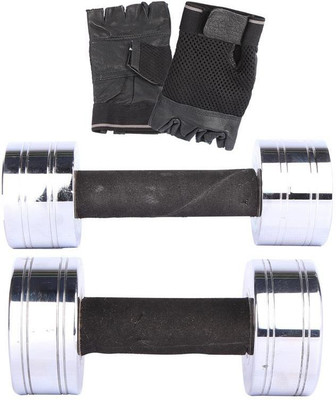 

Royal 3 Kg 1 Pc Chrome Dumbell with 6 Kg 1 Pc Chrome Dumbell Hand Gloves Gym & Fitness Kit