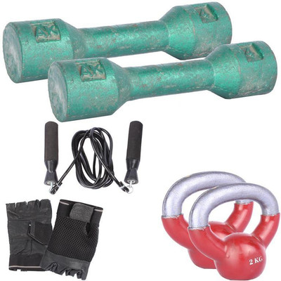 

Royal 4 Kg 2 Pc Casting Dumbell with 2 Kg 2 Pc Kettle Bell Gym & Fitness Kit
