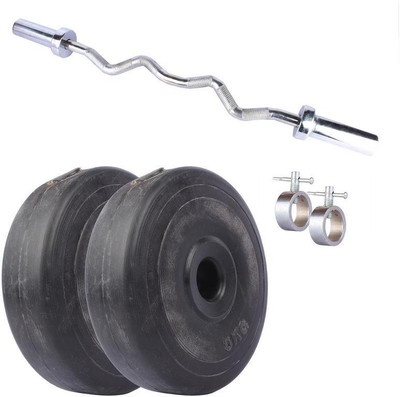 

Royal 5 Kg 2 Pc PVC Plates 27 MM with 1 Silver 3 Ft Zig Zag Rod with Lock Home Gym Combo(0 - 20 kg)
