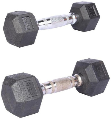 

Royal 2 Kg 1 Pc Hexa Gonal Dumbell with 3 Kg 1 Pc Hexa Gonal Dumbell Fixed Weight Dumbbell(5 Kg), Colored