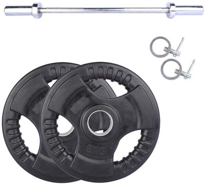 

Royal 5 Kg 2 Pc Olympic Plates 27 MM with 1 Silver 3 Ft Straight Rod with Lock Gym & Fitness Kit