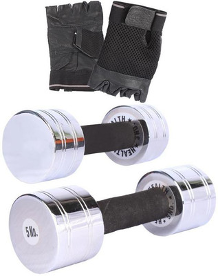 

Royal 3 Kg 1 Pc Chrome Dumbell with 5 Kg 1 Pc Chrome Dumbell Hand Gloves Gym & Fitness Kit