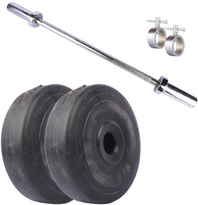 

Royal 5 Kg 2 Pc PVC Plates 27 MM with 1 Silver 3 Ft Straight Rod with Lock Gym & Fitness Kit