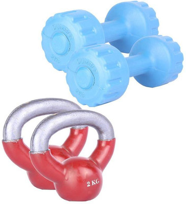 

Royal 2 Kg 2 Pc PVC Dumbell with 2 Kg 2 Pc Kettle Bell Gym & Fitness Kit