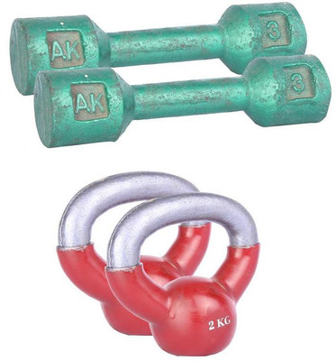 

Royal 3 Kg 2 Pc Casting Dumbell with 2 Kg 2 Pc Kettle Bell Gym & Fitness Kit