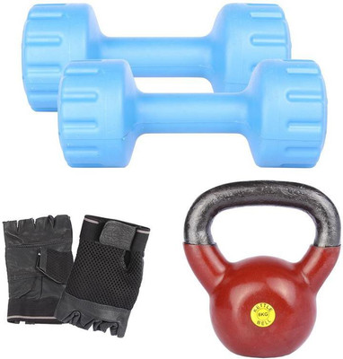 

Royal 2 Kg 2 Pc PVC Dumbell with 6 Kg 1 Pc Kettle Bell Hand Gloves Gym & Fitness Kit