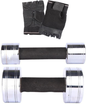 

Royal 2 Kg 1 Pc Chrome Dumbell with 6 Kg 1 Pc Chrome Dumbell Hand Gloves Gym & Fitness Kit