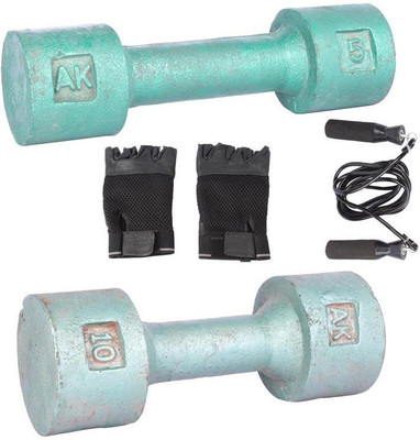 

Royal 5 Kg 1 Pc Casting Dumbell with 10 Kg 1 Pc Casting Dumbell Skipping Rops & Hand Gloves Home Gym Combo(0 - 20 kg)