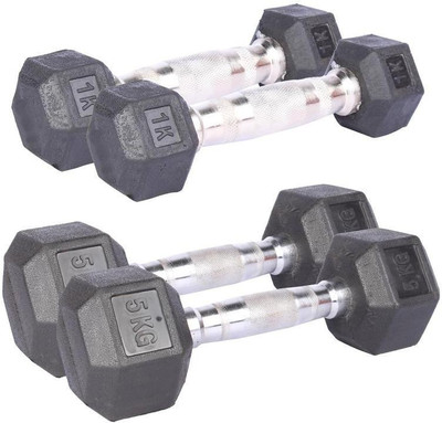

Royal 1 Kg 2 Pc Hexa Gonal Dumbell with 5 Kg 2 Pc Hexa Gonal Dumbell Gym & Fitness Kit