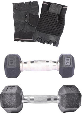 

Royal 1Kg 1Pc HexaGonal Dumbell with 2.5Kg 1Pc HexaGonal Dumbell Hand Gloves Gym & Fitness Kit
