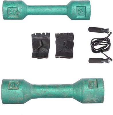 

Royal 2 Kg 1 Pc Casting Dumbell with 4 Kg 1 Pc Casting Dumbell Skipping Rops & Hand Gloves Home Gym Combo(0 - 20 kg)