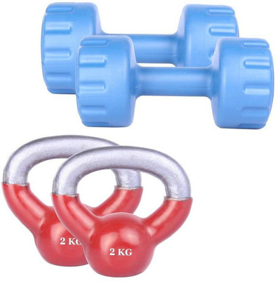 

Royal 3 Kg 2 Pc PVC Dumbell with 2 Kg 2 Pc Kettle Bell Gym & Fitness Kit