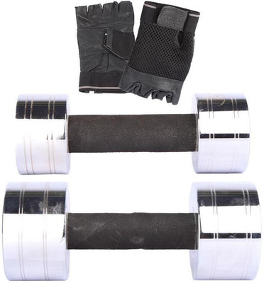

Royal 4 Kg 1 Pc Chrome Dumbell with 7.5 Kg 1 Pc Chrome Dumbell Hand Gloves Gym & Fitness Kit