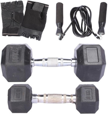 

Royal 3 Kg 1 Pc Hexa Gonal Dumbell with 10 Kg 1 Pc Hexa Gonal Dumbell Hand Gloves Gym & Fitness Kit