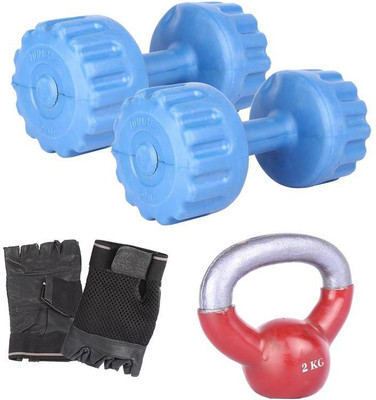 

Royal 5 Kg 2 Pc PVC Dumbell with 2 Kg 1 Pc Kettle Bell Hand Gloves Gym & Fitness Kit