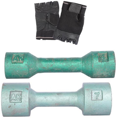 

Royal 4 Kg 1 Pc Casting Dumbell with 7 Kg 1 Pc Casting Dumbell Hand Gloves Gym & Fitness Kit