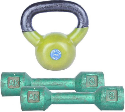

Royal 3 Kg 2 Pc Casting Dumbell with 4 Kg 1 Pc Kettle Bell Gym & Fitness Kit