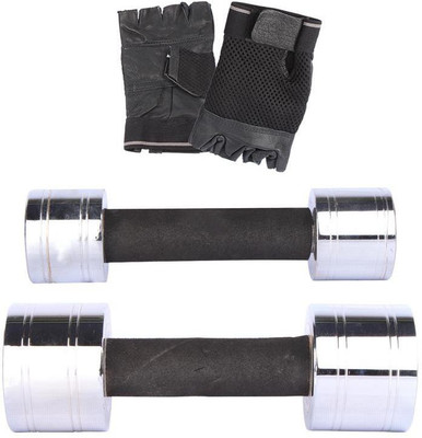 

Royal 2 Kg 1 Pc Chrome Dumbell with 5 Kg 1 Pc Chrome Dumbell Hand Gloves Gym & Fitness Kit