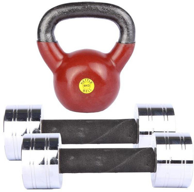 

Royal 3 Kg 2 Pc Chrome Dumbell with 6 Kg 1 Pc Kettle Bell Gym & Fitness Kit