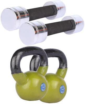 

Royal 2 Kg 2 Pc Chrome Dumbell with 4 Kg 2 Pc Kettle Bell Gym & Fitness Kit