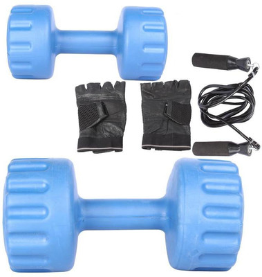 

Royal 3 Kg 1 Pc PVC Dumbell with 5 Kg 1 Pc PVC Dumbell Skipping Rops & Hand Gloves Home Gym Combo(0 - 20 kg)