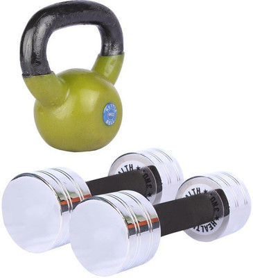 

Royal 3 Kg 2 Pc Chrome Dumbell with 4 Kg 1 Pc Kettle Bell Gym & Fitness Kit