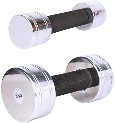 

Royal 2 Kg 1 Pc Chrome Dumbell with 6 Kg 1 Pc Chrome Dumbell Fixed Weight Dumbbell(8 Kg), Colored