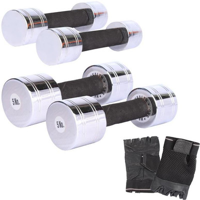 

Royal 2 Kg 2 Pc Chrome Dumbell with 5 Kg 2 Pc Chrome Dumbell Hand Gloves Gym & Fitness Kit
