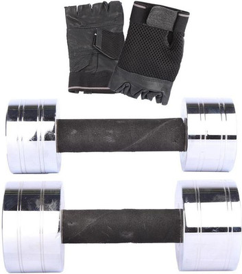 

Royal 3 Kg 1 Pc Chrome Dumbell with 7.5 Kg 1 Pc Chrome Dumbell Hand Gloves Gym & Fitness Kit
