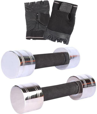 

Royal 2 Kg 1 Pc Chrome Dumbell with 2.5 Kg 1 Pc Chrome Dumbell Hand Gloves Gym & Fitness Kit