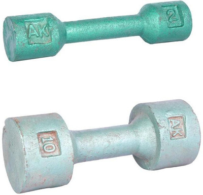 

Royal 2 Kg 1 Pc Casting Dumbell with 10 Kg 1 Pc Casting Dumbell Fixed Weight Dumbbell(12 Kg), Colored