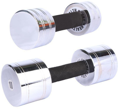 

Royal 3 Kg 1 Pc Chrome Dumbell with 10 Kg 1 Pc Chrome Dumbell Fixed Weight Dumbbell(13 Kg), Colored