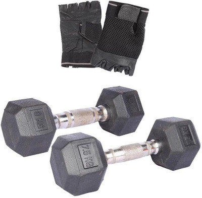 

Royal 3 Kg 1 Pc Hexa Gonal Dumbell with 7.5 Kg 1 Pc Hexa Gonal Dumbell Hand Gloves Gym & Fitness Kit