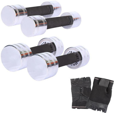 

Royal 2 Kg 2 Pc Chrome Dumbell with 3 Kg 2 Pc Chrome Dumbell Hand Gloves Gym & Fitness Kit
