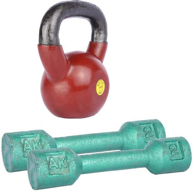 

Royal 2 Kg 2 Pc Casting Dumbell with 6 Kg 1 Pc Kettle Bell Gym & Fitness Kit