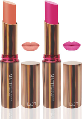 

FEMINA09 velvet matte lady blam Enriched with Vitamin E lipstick women fashion color d pink skin brown makeup collection 7 day combo set of 608 680(d pink, skin brown)