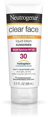 

Neutrogena Clear Face Liquid Lotion Sunscreen For Acne-Prone Skin Broad Spectrum Spf 30(88.73 ml)