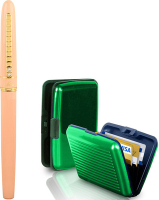 

Giftvenue Luoshi 283 Designer Pen with Green Card Holder Pen Gift Set(Pack of 2)